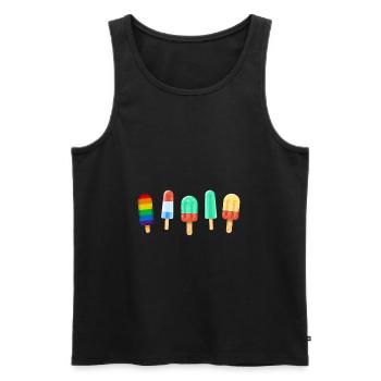 Gay Rainbow Ice Gay Pride Homosexuel - Men's Premium Organic Tank Top - black - Front - Michal (187cm)