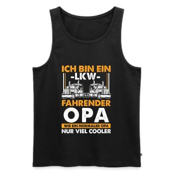 Vatertag Geschenk für LKW Fahrer Opa Geburtstag - Männer Premium Bio Tank Top - Schwarz - Vorne - Michal (187cm)