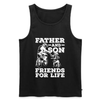 Motocross Père et Son Bike Moto Fils Papa - Débardeur bio Premium Homme - noir - Devant - Michal (187cm)