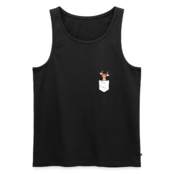Cerf dans la poche de la poitrine - Débardeur bio Premium Homme - noir - Devant - Michal (187cm)