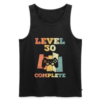 Level 30 Joueur de jeu complet 30 ans - Débardeur bio Premium Homme - noir - Devant - Michal (187cm)