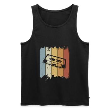 Retro Kassette Musik Oldschool Tape Mixtape - Männer Premium Bio Tank Top - Schwarz - Vorne - Michal (187cm)