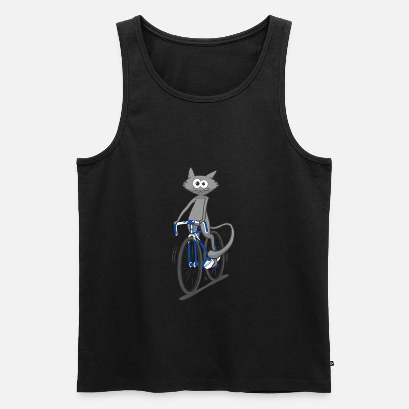 Fahrrad Katze - Männer Premium Bio Tank Top - Schwarz