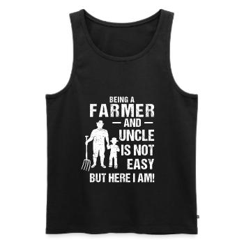 Being a Farmer and Uncle is not easy but here I am - Men's Premium Organic Tank Top - black - Front - Michal (187cm)