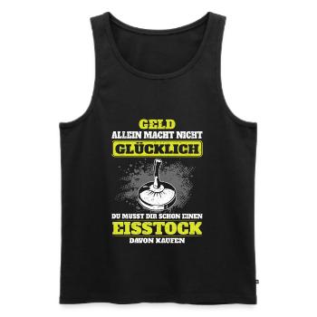 Geld allein macht nicht glücklich Eisstockschießen - Männer Premium Bio Tank Top - Schwarz - Vorne - Michal (187cm)