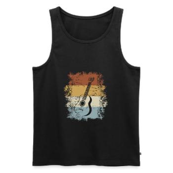 Gitarre Jahrgang Guitar Retro Vintage - Men's Premium Organic Tank Top - black - Front - Michal (187cm)