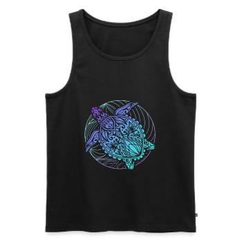 Turtles Mandala Diver Surfer - Men's Premium Organic Tank Top - black - Front - Michal (187cm)