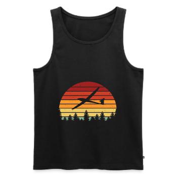 Retro glider glider gliding pilot - Men's Premium Organic Tank Top - black - Front - Michal (187cm)