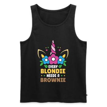 Every Blondie Needs a Brownie - Men's Premium Organic Tank Top - black - Front - AI Model Male 178 light (178cm)