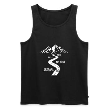 Never Give Up Wandern Berge Wander - Männer Premium Bio Tank Top - Schwarz - Vorne - Michal (187cm)