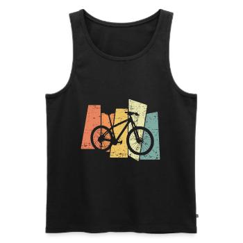 Retro Mountain bike - Débardeur bio Premium Homme - noir - Devant - AI Model Male 178 light (178cm)