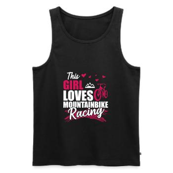 This Girl Loves Mountainbike Racing - Débardeur bio Premium Homme - noir - Devant - Michal (187cm)