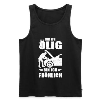 Am I Oily I Am Happy Car Mechanic - Men's Premium Organic Tank Top - black - Front - Michal (187cm)