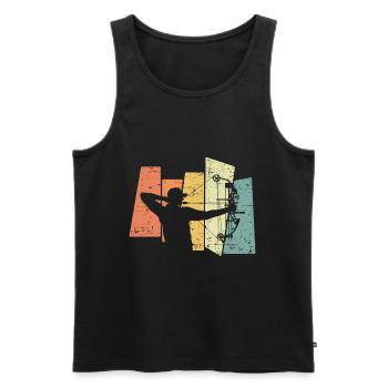 Archery Archery Bow Bow Vintage Retro - Men's Premium Organic Tank Top - black - Front - AI Model Male 178 light (178cm)