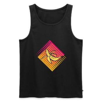 Banana Retro Fruit Fruit Fruit Fruit - Men's Premium Organic Tank Top - black - Front - AI Model Male 178 light (178cm)