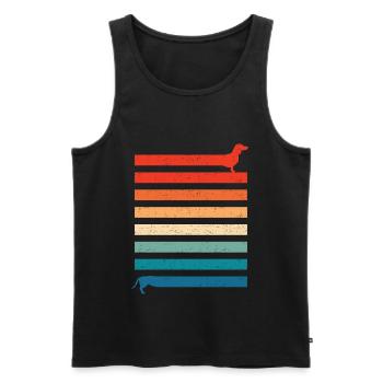 Lustiger Langer Dackel Dachshund Hunde vintage - Männer Premium Bio Tank Top - Schwarz - Vorne - AI Model Male 178 light (178cm)