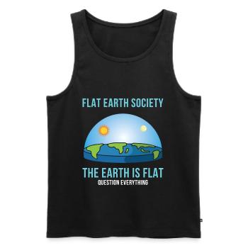 Flat Earth Society Plat Terre Modèle de carte - Débardeur bio Premium Homme - noir - Devant - AI Model Male 178 light (178cm)