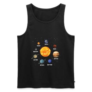 Sonnensystem Planeten Solar System Planets - Men's Premium Organic Tank Top - black - Front - AI Model Male 178 light (178cm)