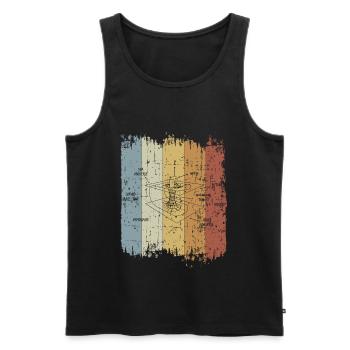 Astrophysicist Retro Time Curvature Quantum Physic - Men's Premium Organic Tank Top - black - Front - AI Model Male 178 light (178cm)
