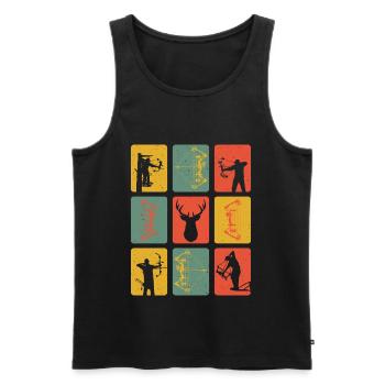 Retro Archer Vintage Archery Archery - Men's Premium Organic Tank Top - black - Front - AI Model Male 178 light (178cm)