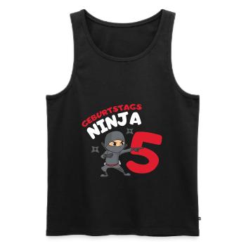 5. Geburtstag Ninja 5 Jahre Ninja Kostüm - Männer Premium Bio Tank Top - Schwarz - Vorne - Michal (187cm)