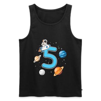 Birthday 5 years astronaut rocket 5th birthday boy - Männer Premium Bio Tank Top - Schwarz - Vorne - Michal (187cm)