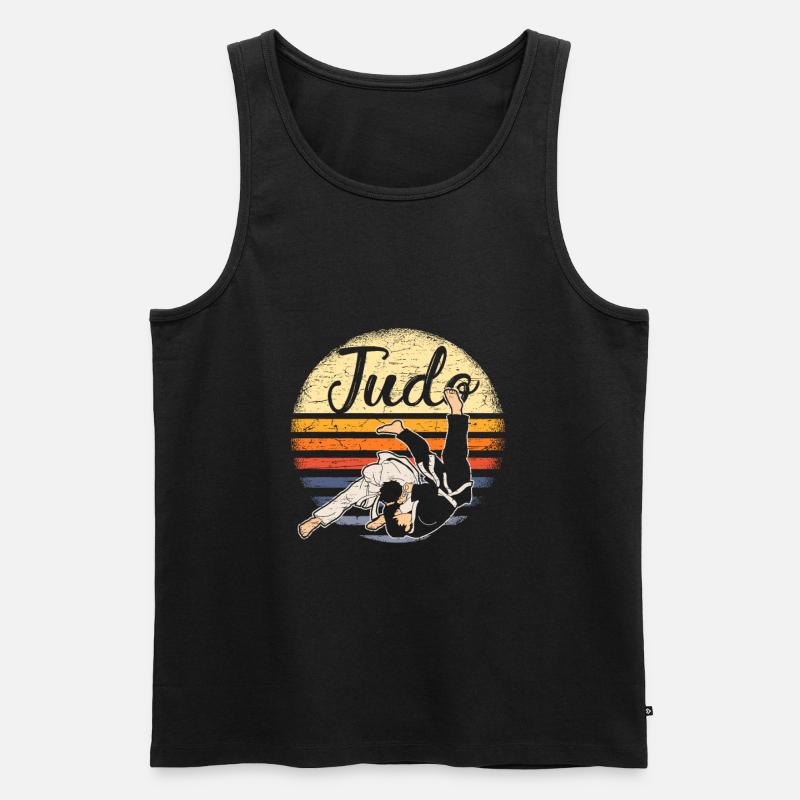 Retro Judo - Männer Premium Bio Tank Top - Schwarz