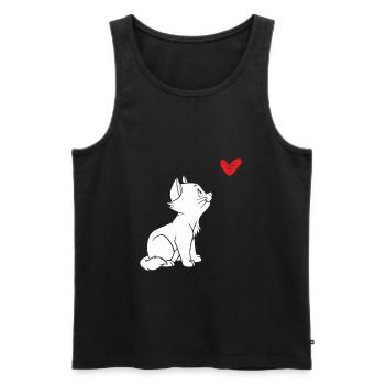 Cat Heart - Cute cat apparel for cat lovers - Männer Premium Bio Tank Top - Schwarz - Vorne - AI Model Male 178 light (178cm)