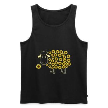 Cute Sheep With Flower Wool Sunflower - Männer Premium Bio Tank Top - Schwarz - Vorne - AI Model Male 178 light (178cm)