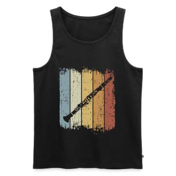 Retro Clarinet Vintage Musician Clarinetist Music - Men's Premium Organic Tank Top - black - Front - AI Model Male 178 light (178cm)