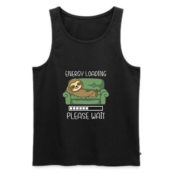 Energy Loading Please Wait Faultier auf Couch Sofa - Männer Premium Bio Tank Top - Schwarz - Vorne - Michal (187cm)