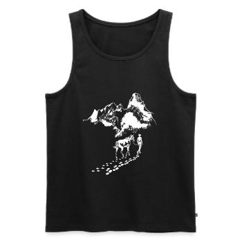 Berge Pferd Wandern Gassi für Pferdebesitzer - Männer Premium Bio Tank Top - Schwarz - Vorne - AI Model Male 178 light (178cm)