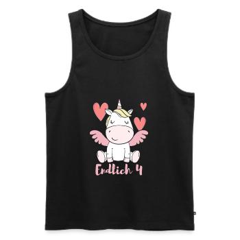 Einhorn Herz Endlich 4 Jahre alt 4. Geburtstag - Männer Premium Bio Tank Top - Schwarz - Vorne - AI Model Male 178 light (178cm)