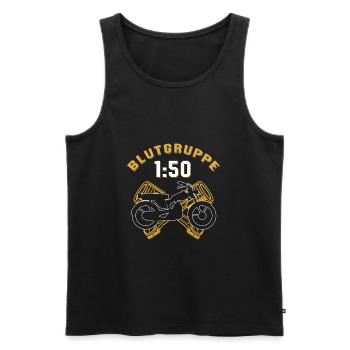 DDR Moped Blutgruppe 1:50 Sprit Kolben im 2 Takter - Männer Premium Bio Tank Top - Schwarz - Vorne - AI Model Male 178 light (178cm)