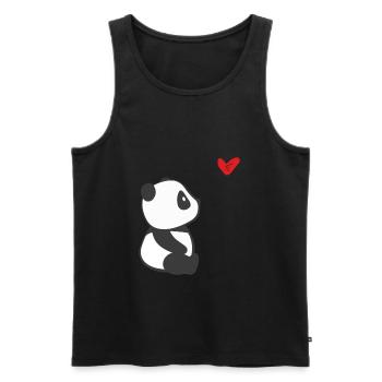 Panda With Heart - Funny Panda Bear Panda Costume - Men's Premium Organic Tank Top - black - Front - AI Model Male 178 light (178cm)