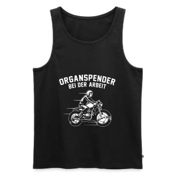 Organ donor at work Motorcyclist Biker - Men's Premium Organic Tank Top - black - Front - AI Model Male 178 light (178cm)