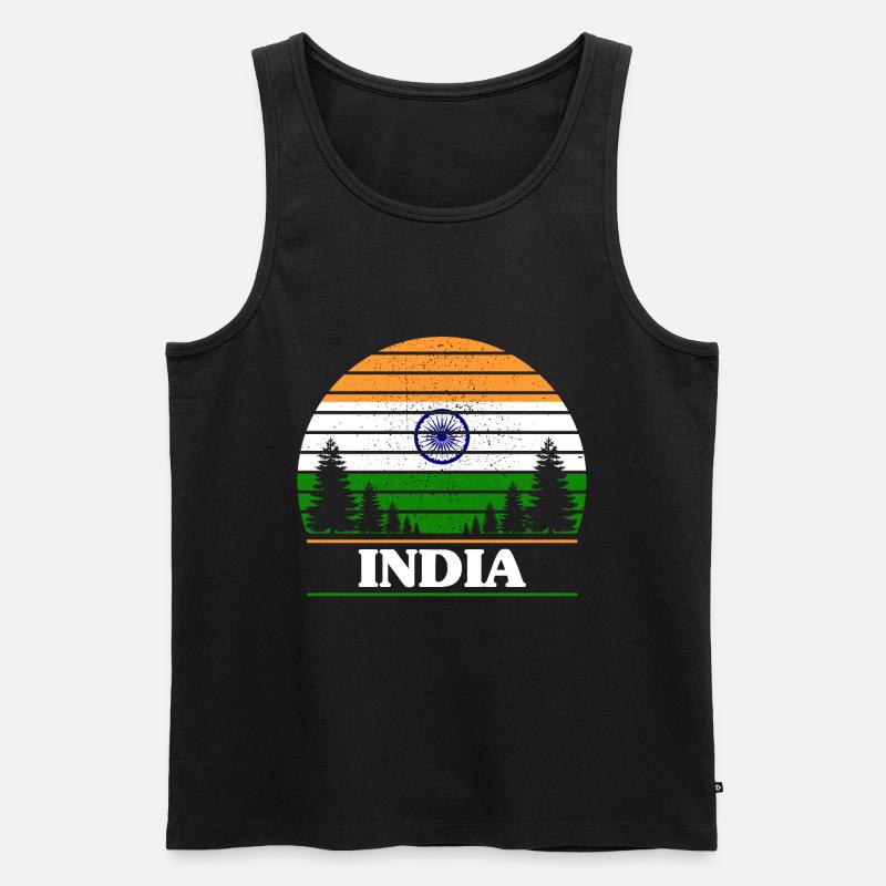 Indien - Männer Premium Bio Tank Top - Schwarz
