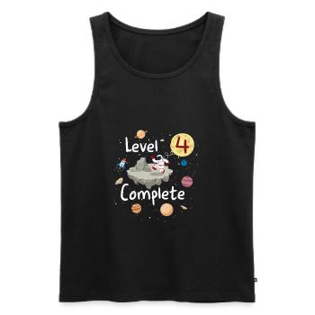 Astronaut 4th Birthday Level 4 Complete Space 4 - Männer Premium Bio Tank Top - Schwarz - Vorne - Michal (187cm)