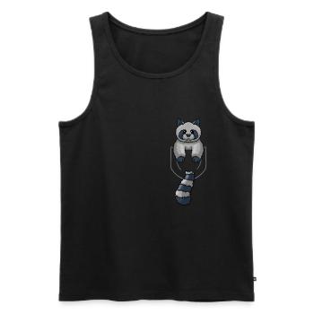 Raccoon In Pocket Front Pocket Raccon Chest Pocket - Men's Premium Organic Tank Top - black - Front - AI Model Male 178 light (178cm)