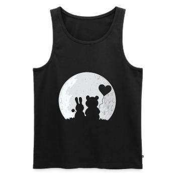 Rabbit Bear Love Couple Valentine's Rabbit Lover - Männer Premium Bio Tank Top - Schwarz - Vorne - Michal (187cm)