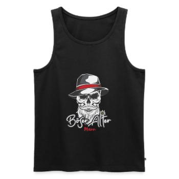 Evil Old Man Camouflage Camouflage Pattern Skull - Men's Premium Organic Tank Top - black - Front - AI Model Male 178 light (178cm)