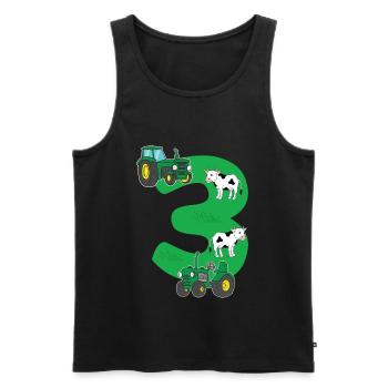 Birthday 3 years tractor farmer 3rd birthday - Männer Premium Bio Tank Top - Schwarz - Vorne - Michal (187cm)