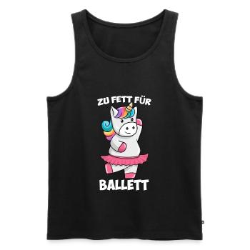 Zu Fett für Ballett Dickes Einhorn Unicorn Tutu - Männer Premium Bio Tank Top - Schwarz - Vorne - Michal (187cm)