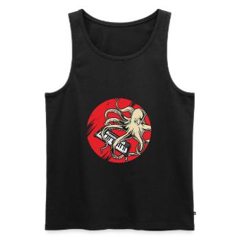 Retro Japan Synthesizer Octopus Analog Synth - Men's Premium Organic Tank Top - black - Front - Michal (187cm)