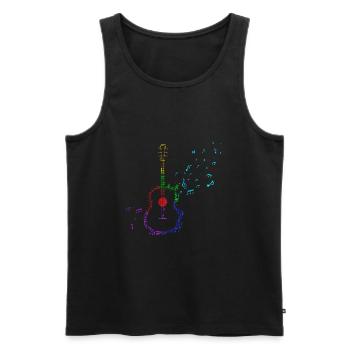 Retro Guitar Musical Notes Music Instrument Guitar - Men's Premium Organic Tank Top - black - Front - Michal (187cm)