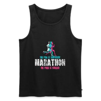 The Pain Is Temporary Marathon Coureur - Débardeur bio Premium Homme - noir - Devant - Michal (187cm)