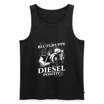 Blutgruppe Diesel Positiv Radlader Bagger - Männer Premium Bio Tank Top - Schwarz - Vorne - Michal (187cm)