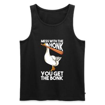 Mess With The Honk You Get The Bonk - Men's Premium Organic Tank Top - black - Front - AI Model Male 178 light (178cm)