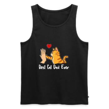 Meilleur Cat Dad Ever Cat L amer Papa Best Dad - Débardeur bio Premium Homme - noir - Devant - AI Model Male 178 light (178cm)