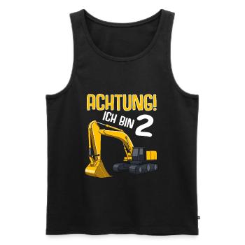 Bagger 2. Geburtstag Jungen 2 Jahre Baustelle - Männer Premium Bio Tank Top - Schwarz - Vorne - Michal (187cm)